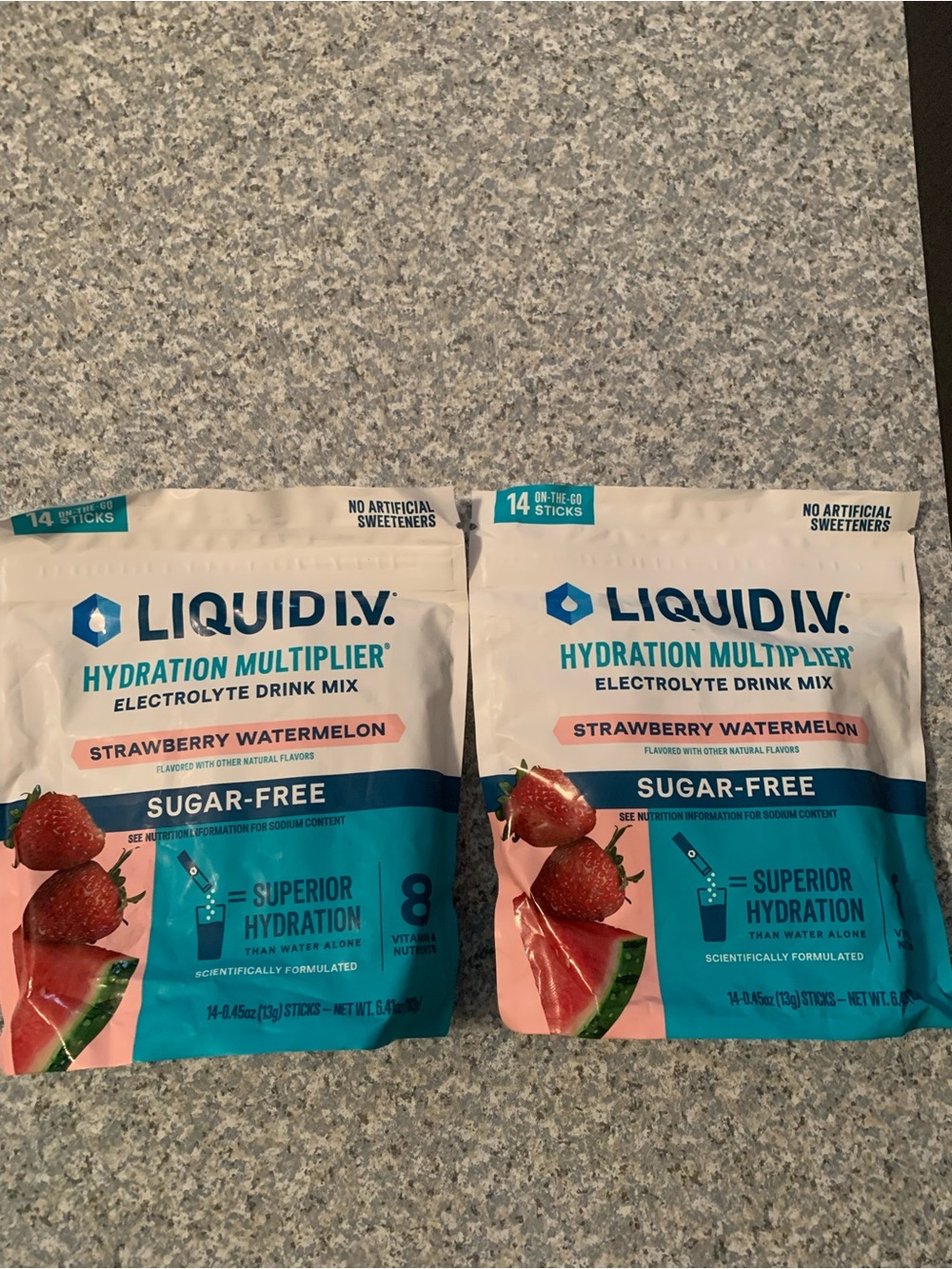 2 Liquid IV Strawberry Watermelon Sugar Free Hydration Sticks 28 Sticks Exp 8/28